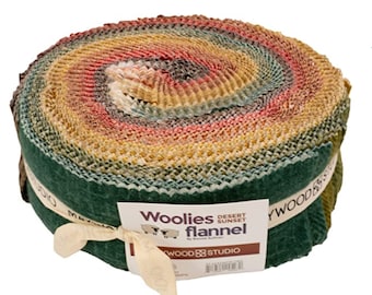 Desert Sunset-Woolies Flannel  *Jelly Roll - 40 Pieces* By: Bonnie Sullivan & Maywood Studio ST-MASWOF-DES