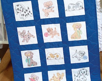 Puppies *Pre-Printed Cross Stitch & Embroidery Blocks* By: Jack Dempsey Needle Art 300-24
