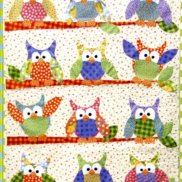 Okey Dokey Owl and Friends *Quilt Pattern* By:  Jennifer Jangles Happy Patterns PT-0136