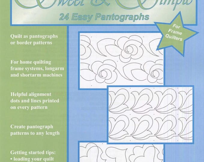 Sweet & Simple *24 Easy Pantographs* By: Meredith England - Golden Threads SSPP