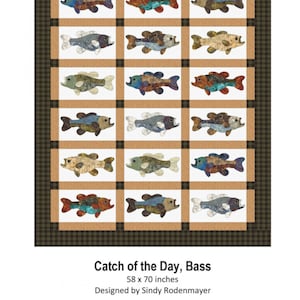 Catch of the Day, Bass *Applique Quilt Pattern* By: Sindy Rodenmayer - FatCat Patterns