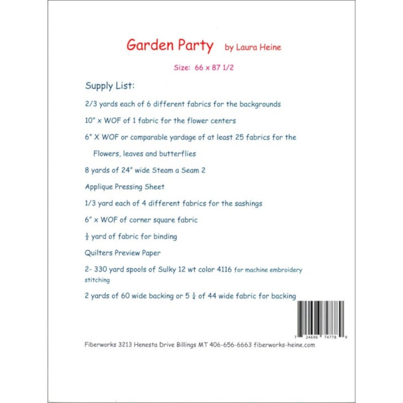 Garden Party quilt Pattern By Laura Heine LHFWGP Etsy