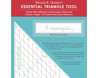 Essential Triangle Tool + Bonus Buddy Ruler *Acrylic* By: Bonnie Hunter & Ct Publishing