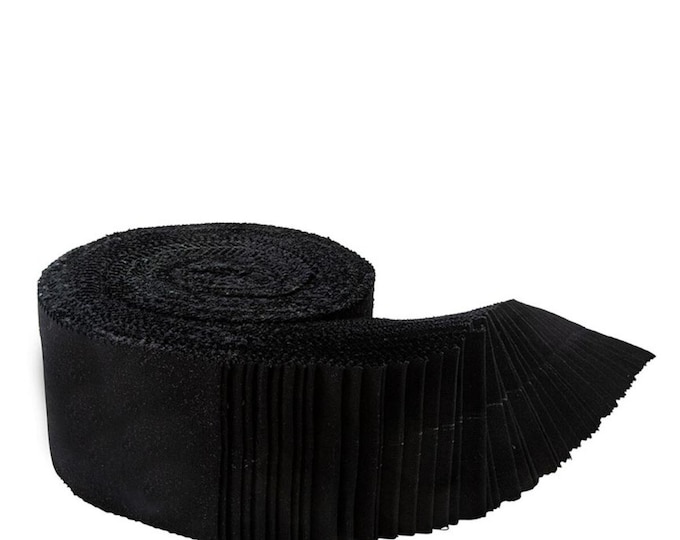 Pitch Black Confetti Cotton  *2 1/2" Jelly Roll* 40 - Strips From: Riley Blake RP-120-PitchBlake-40