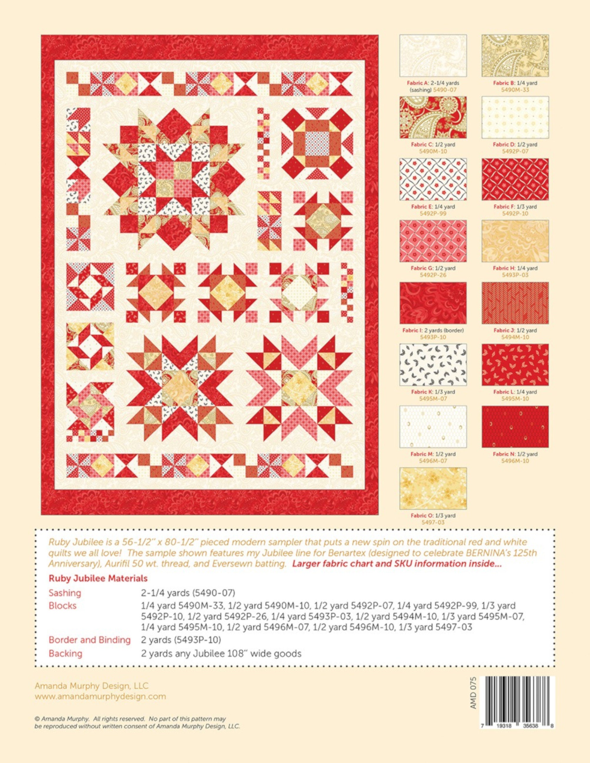 RUBY JUBILEE Quilt Pattern By Amanda Murphy Etsy
