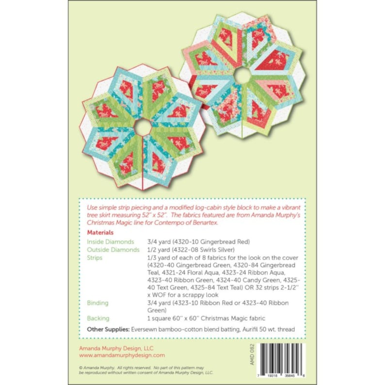 Christmas Magic *A Jelly Roll Friendly Tree Skirt Pattern* By: Amanda Murphy AMD082 image 2