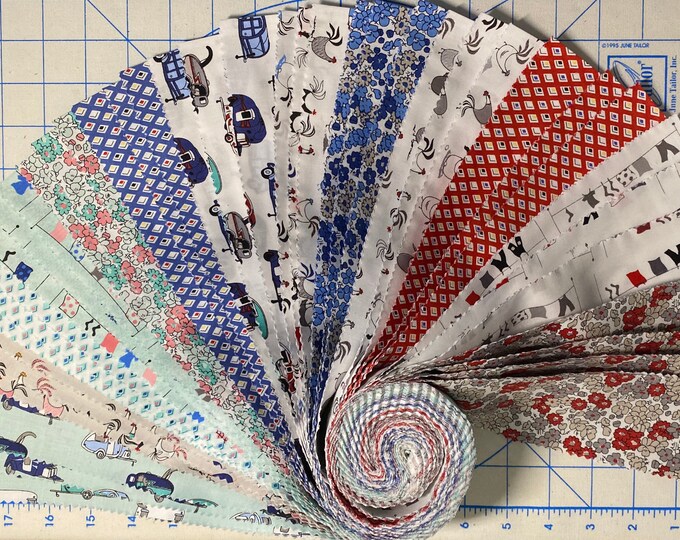 Tiny Print Nation   *2 1/2" Strips  - 40 - Pieces* From: Skipping Stone Studio for Clothworks --  CLTST0230
