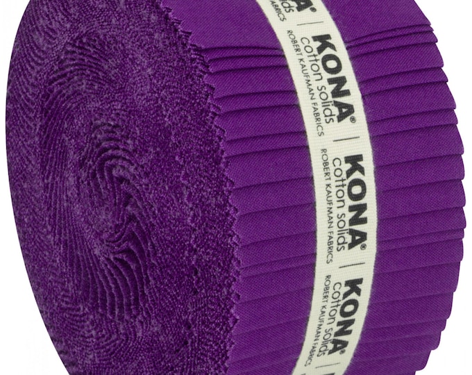 Nocturne 2025 Color of the Year - Kona Cotton Solids *Jelly Roll - 40 Pieces* From: Kaufman Studios