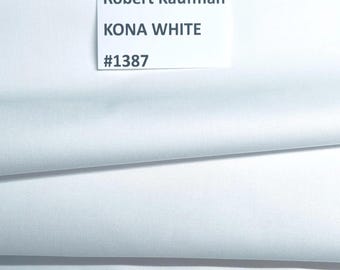 Kona Cotton Solids - White Colorstory *By The 1/2 Yard* From: Robert Kaufman Fabrics #1387