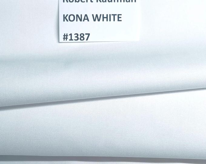 Kona Cotton Solids - White Colorstory *By The 1/2 Yard* From: Robert Kaufman Fabrics #1387
