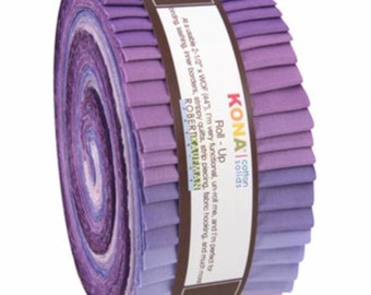 Lavender Fields Palette - Kona Cotton Solids *Jelly Roll - 40 Pieces* From: Kaufman Studios RU-437-40
