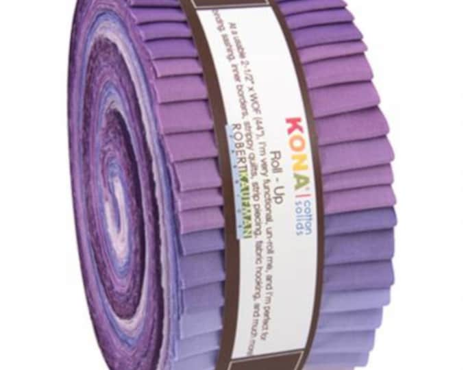 Lavender Fields Palette - Kona Cotton Solids *Jelly Roll - 40 Pieces* From: Kaufman Studios RU-437-40