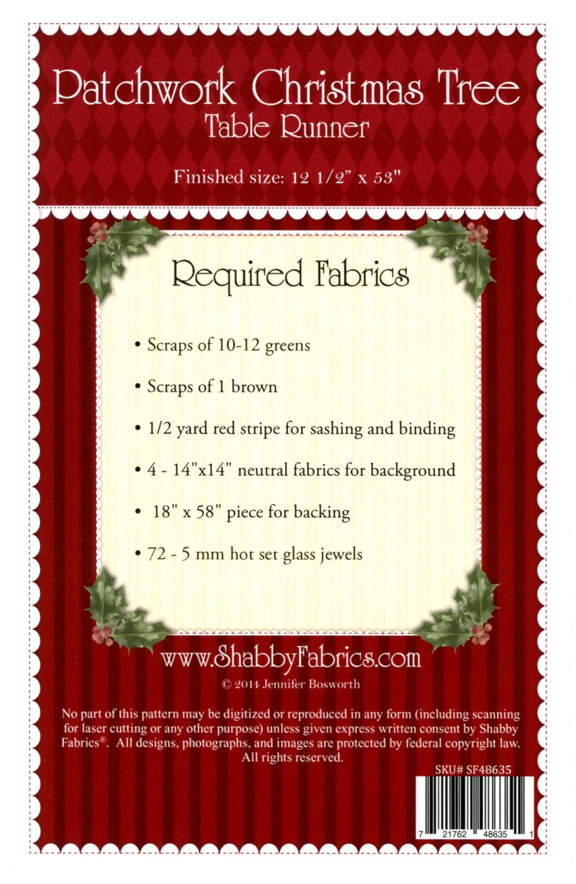 PATCHWORK CHRISTMAS Tree Table Runner Pattern By Shabby Etsy