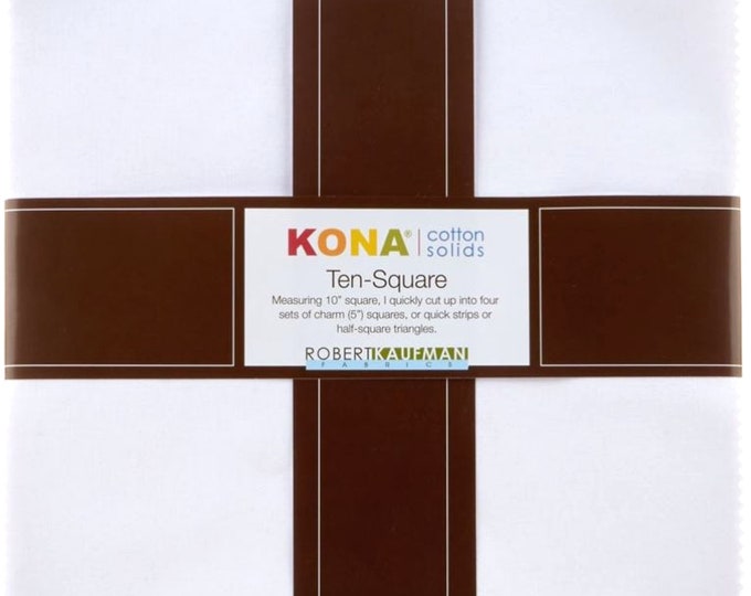 White Colorstory - Kona Cotton Solids *Layer Cake (10x10) - 42 Pieces* From: Kaufman Studios TEN-122-42