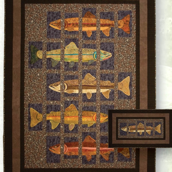 Trout Quilt Etsy
