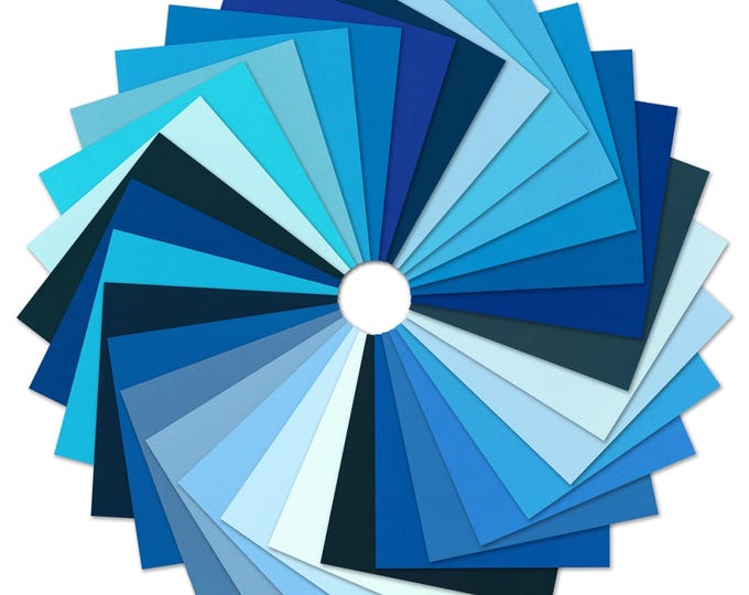 Sapphire Block of the Month *Charm Package 5" x 5"* From: Kona - Robert Kaufman Fabrics CHS-1371-42