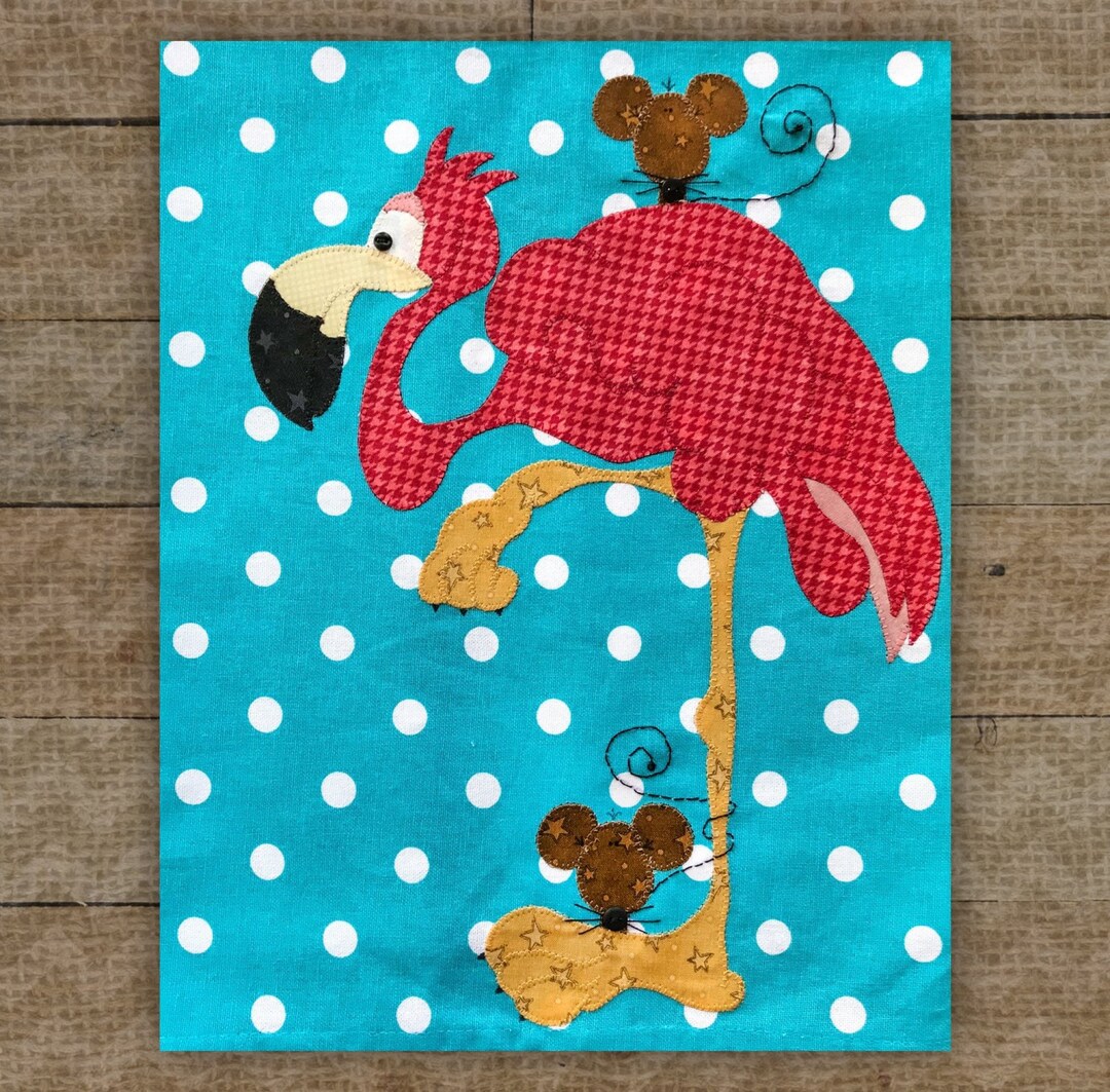 Flamingo & Mice precut Fusible Applique Pieces By the Whole Country
