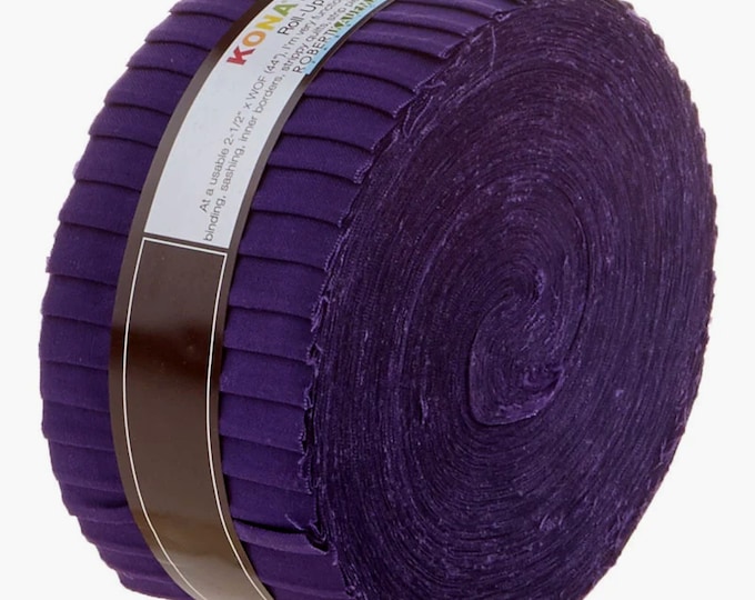 Purple - Kona Cotton Solids *Jelly Roll - 40 Pieces* From: Kaufman Studios RU-324-40