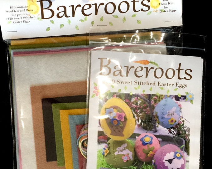 Sweet Stitched Easter Eggs Stuffed Easter Eggs Kit *Includes Woolfelt & Pattern* From: Bareroots