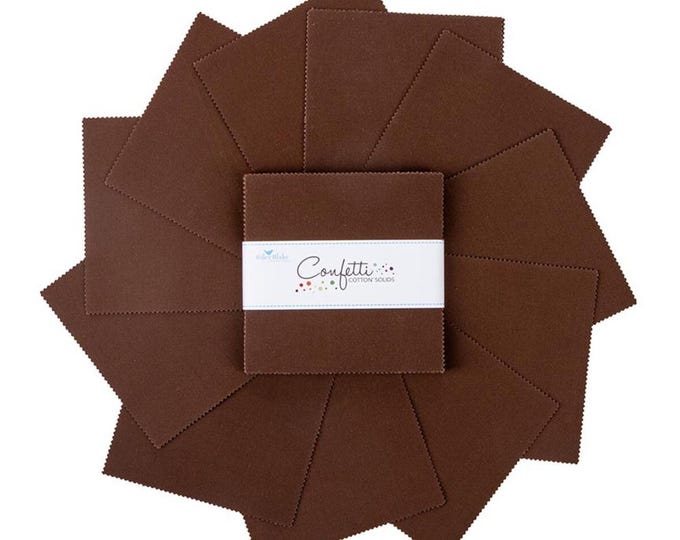 Brownie Confetti Cotton Solids *Charm Package 5" x 5"* From: Riley Blake 5-120-Brownie-42
