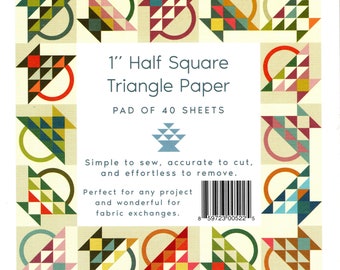 1 inch Finished Half Square Triangle Paper*For Charm Packs *Package of 40 Sheets* From: Laundry Basket Quilts LBQ-0522-X