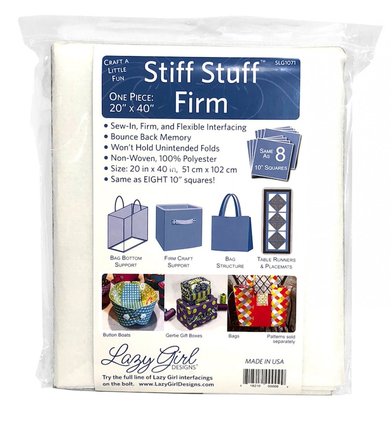 Stiff Stuff Firm Sew-In, Firm, and Flexible Interfacing From: Lazy Girl Designs SLG1071 image 1