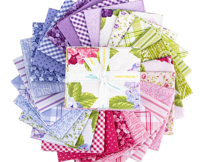 Hydrangeas in the Garden *Fat Quarter Bundle* 27 Pieces By: Jennifer Bosworth Riley Blake Designs FQ-16830-27