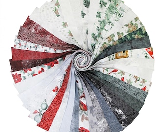 Jingle Pop - SILVER -  *2 1/2" Jelly Roll* 40 - Strips From:  Hoffman Fabrics JP11-28-Silver