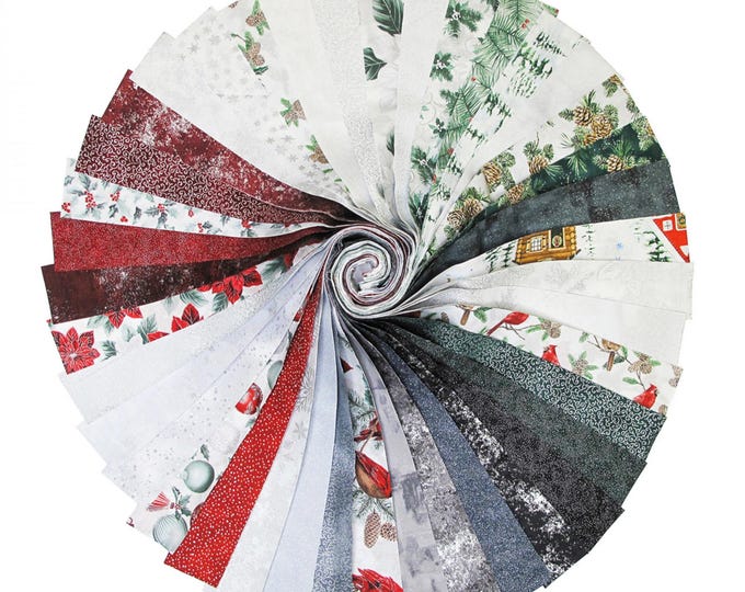 Jingle Pop - SILVER -  *2 1/2" Jelly Roll* 40 - Strips From:  Hoffman Fabrics JP11-28-Silver