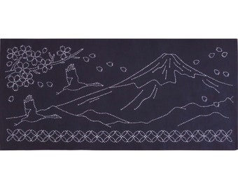 Mt Fuji  *A Sashiko Table Runner Embroidery Kit* By: Hitomi Fujita for QH Textiles