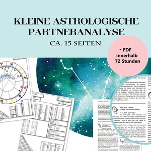 Petite analyse de partenariat astrologique, analyse individuelle, PDF