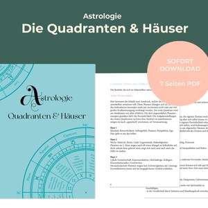 The Quadrants & Houses | Astrology for Beginners | 7-Page PDF Overview | Instant Download | Astrology Basics | Cheat Sheet