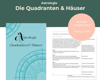 The Quadrants & Houses | Astrology for Beginners | 7-Page PDF Overview | Instant Download | Astrology Basics | Cheat Sheet