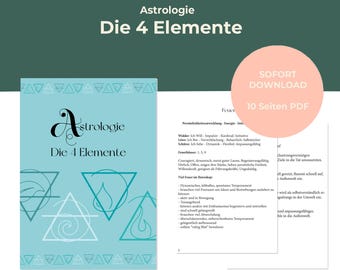 The 4 Elements | Astrology for Beginners | 10-Page PDF Overview | Instant Download | Astrology Basics | Cheat Sheet