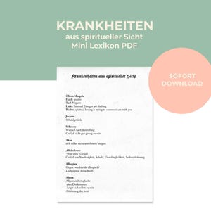 Krankheiten aus spiritueller Sicht | Grimouir | Cheat Sheet | PDF | Sofort Download | zum ausdrucken