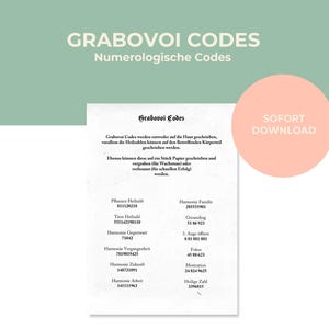 Grabovoiコード | チートシート | グリモア | PDF | 即時ダウンロード | 印刷可能