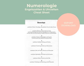 Numerology, Angel Numbers and the Meaning of Times of Day | Cheat Sheet | Grimouir | PDF | Instant Download | Printable