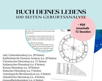 Buch deines Lebens | persönliches Geburtshoroskop, Numerologie Analyse, PDF, ca. 100 Seiten