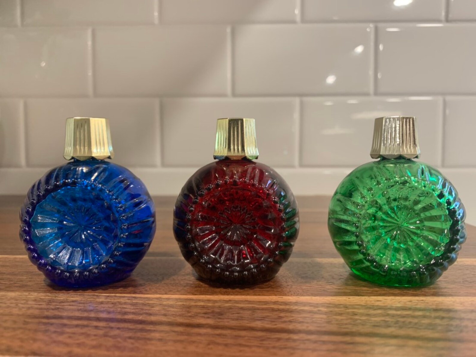 Set of 3 Vintage Avon Festive Facets Christmas Ornament Etsy