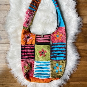 Bolso bandolera hippie de algodón para mujer