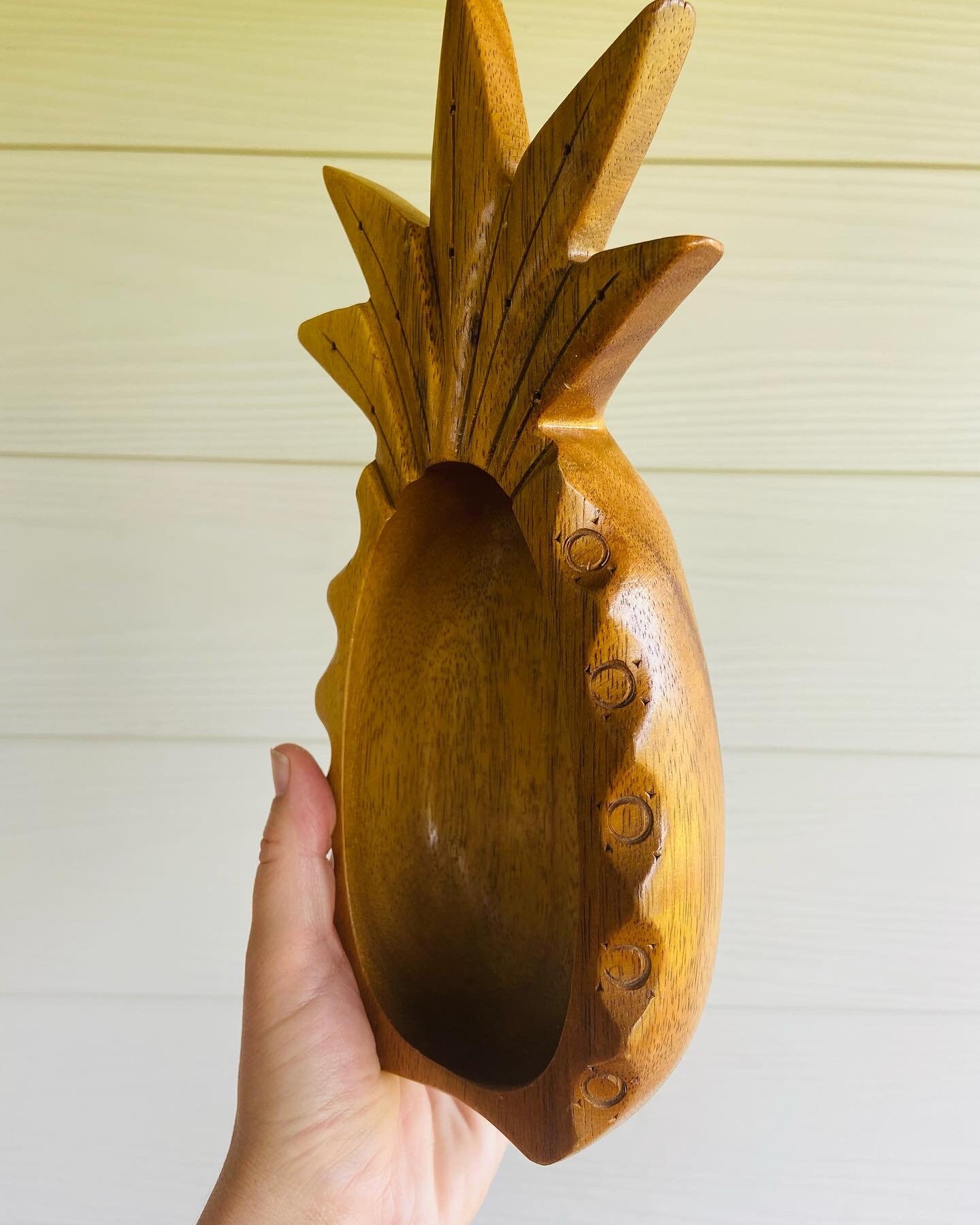 Genuine monkey pod pineapple bowl from Hawaii Etsy