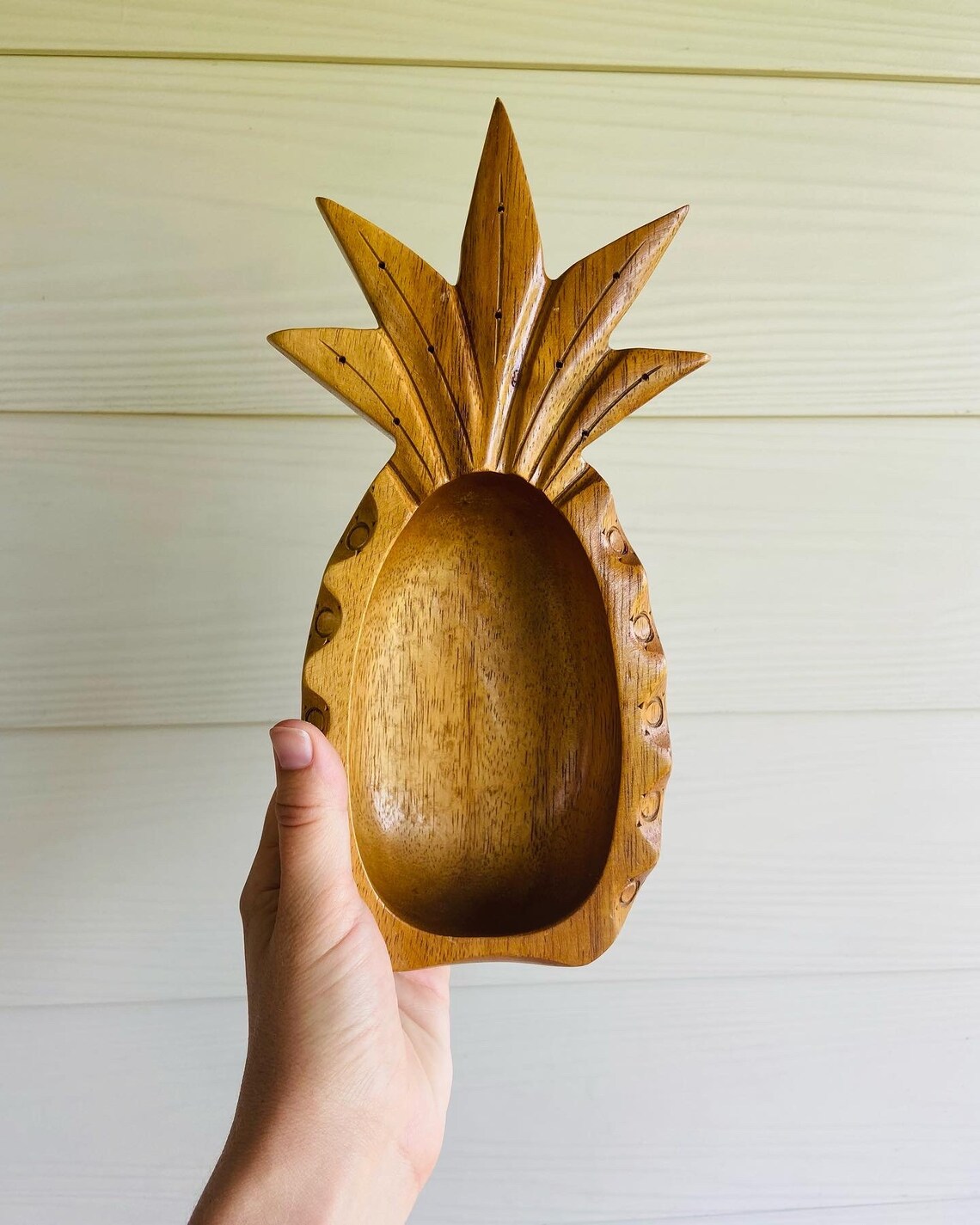 Genuine monkey pod pineapple bowl from Hawaii Etsy
