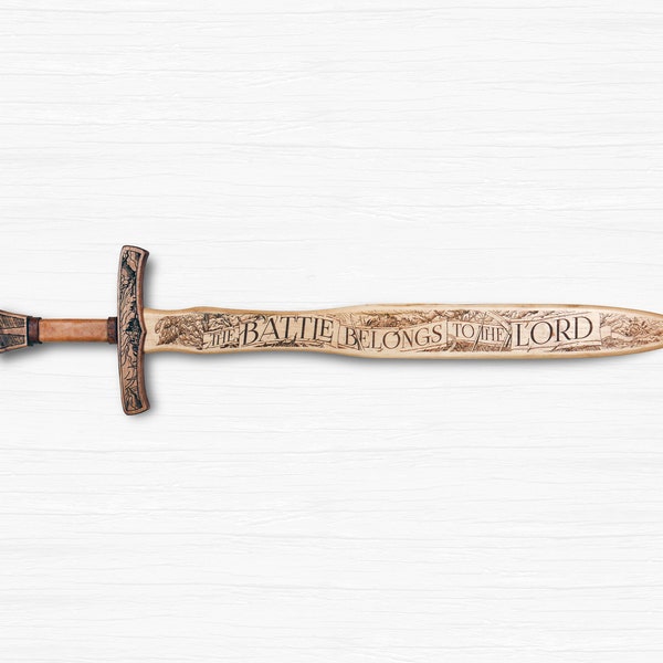 The Battle Belongs To The Lord - Bible Verse Wall Sword Decor