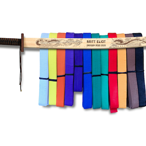 Dojo Dragon Karate Belt Rack Katana Wall Sign - Made in the USA!