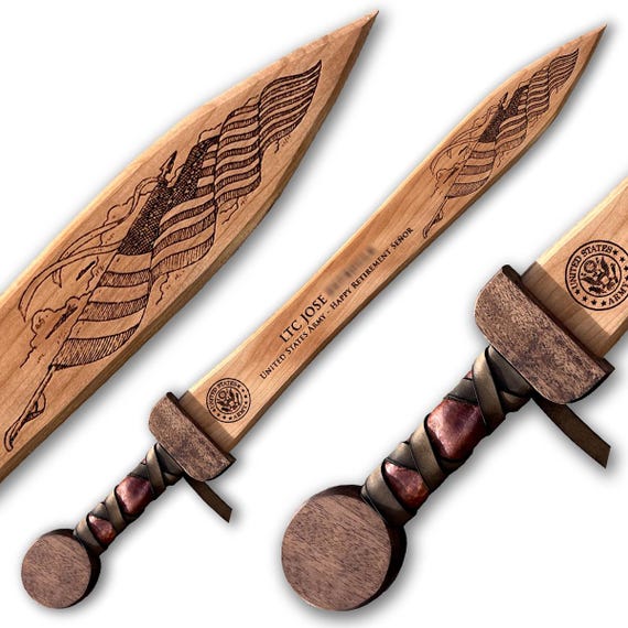 Custom Gladius Wooden Rudis Sword - Flag - Made in the USA! - Etsy