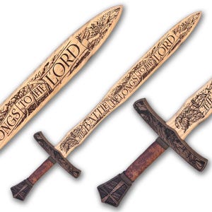 The Battle Belongs To The Lord - Bible Verse Wall Sword Decor - Made in the USA!