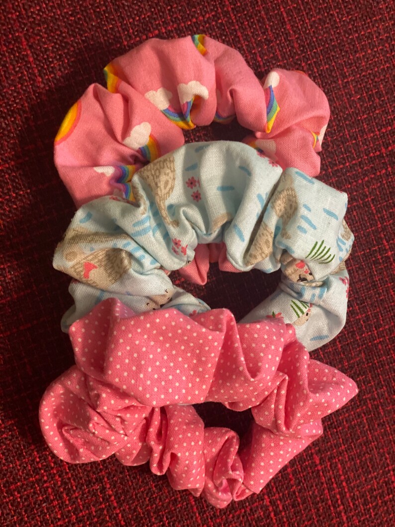 gift set Valentines Otters and rainbows scrunchie bunch set custom message gift,oversized scrunchie pack scrunchie bundle