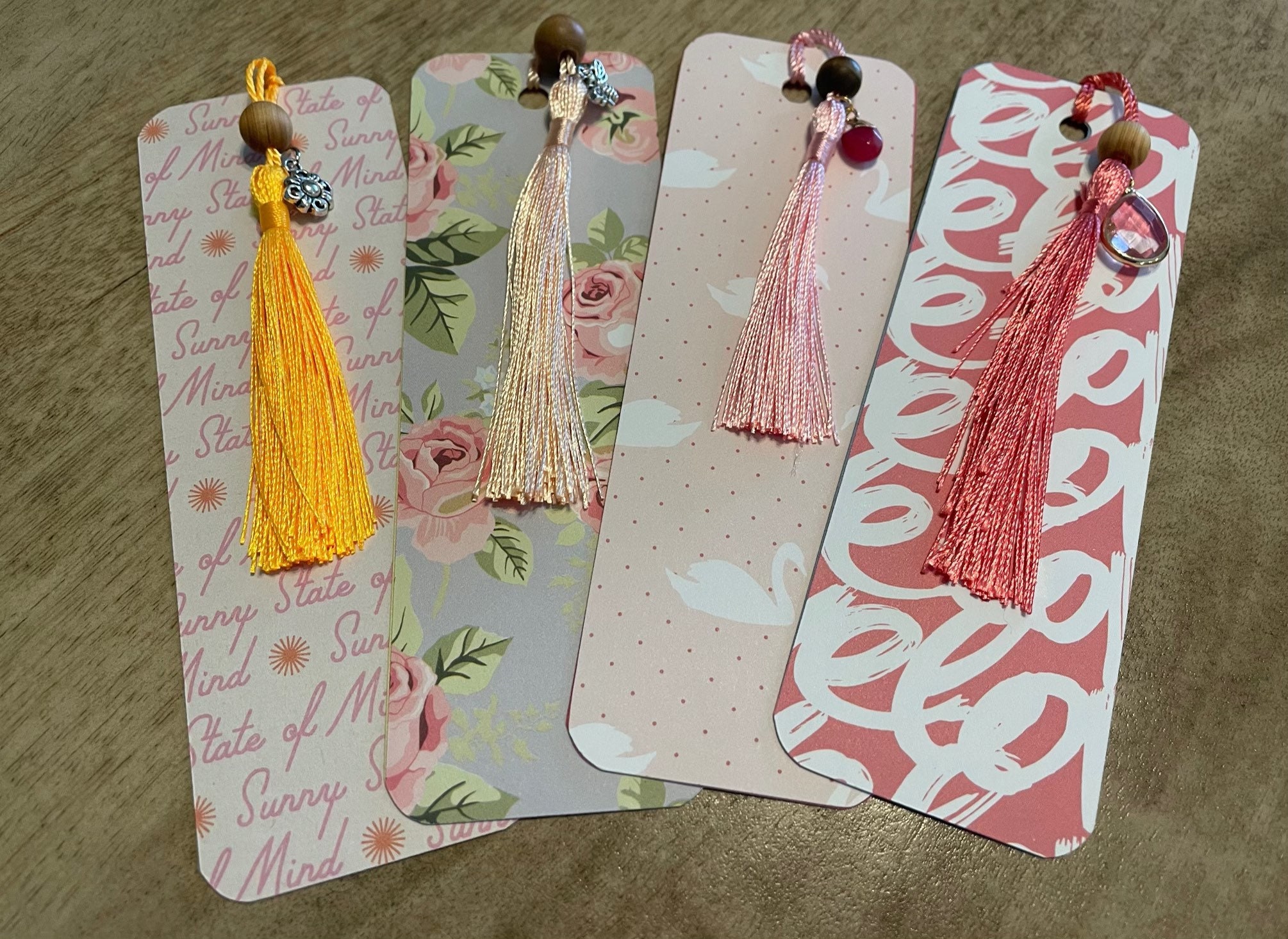 Assorted pink Cardstock Bookmarks with sleeves Etsy