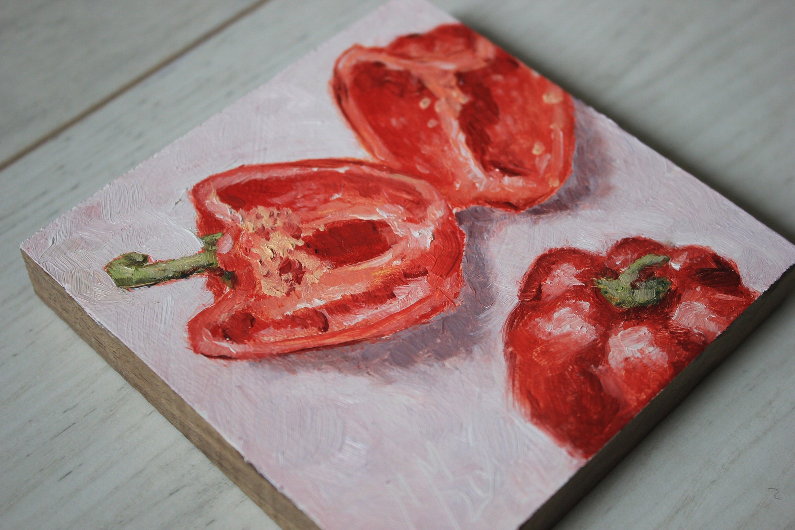 Pepper Oil Painting Sweet Pepper Original Bell Pepper Art Etsy