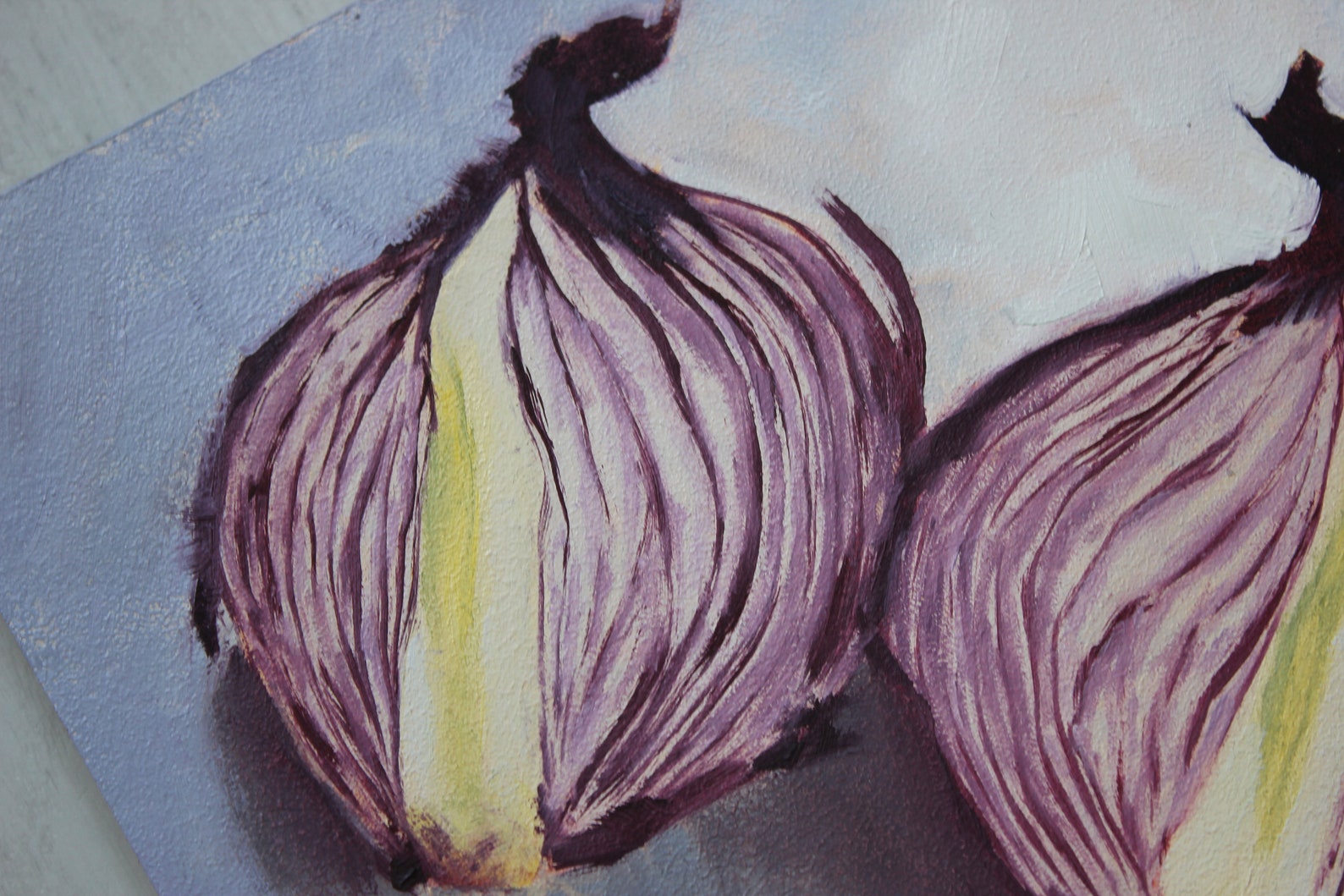 Red Onion Oil Painting Original Onion Art Still Life Red Etsy